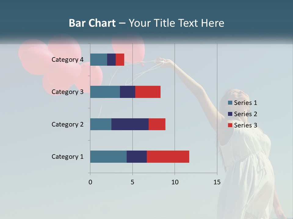 A Woman Holding A Bunch Of Red Balloons PowerPoint Template