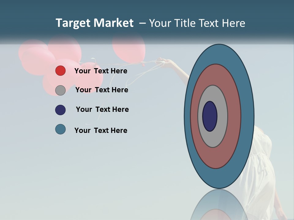 A Woman Holding A Bunch Of Red Balloons PowerPoint Template