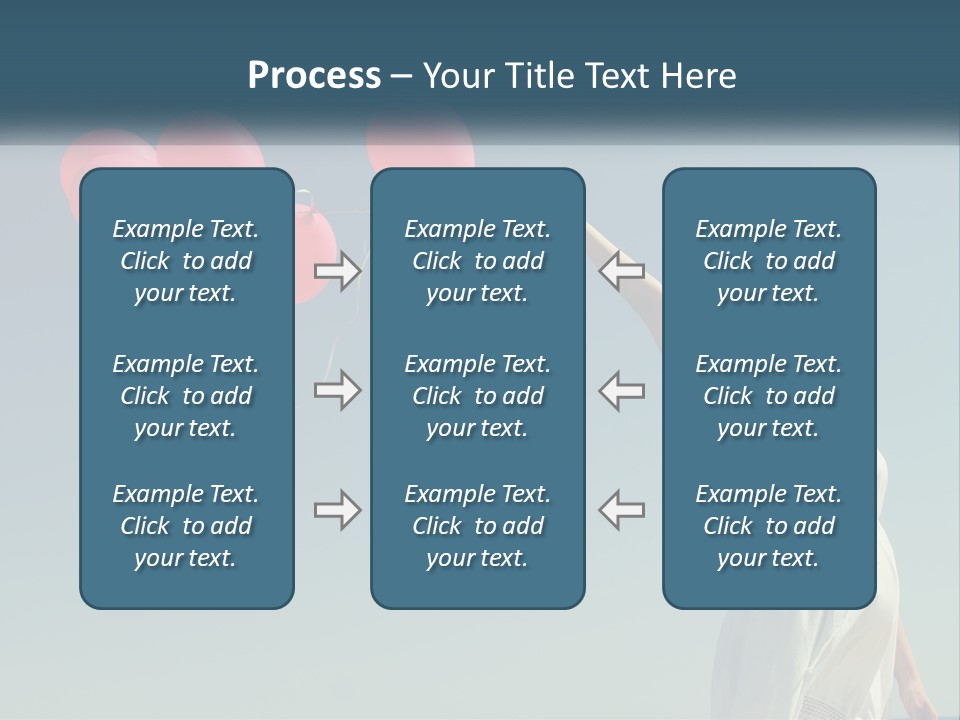 A Woman Holding A Bunch Of Red Balloons PowerPoint Template