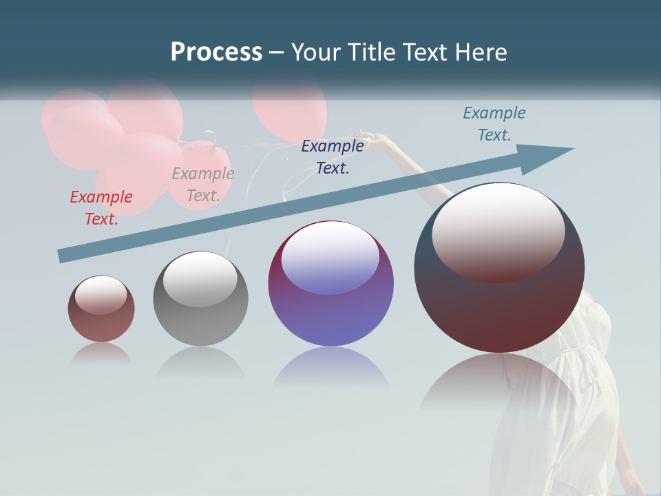 A Woman Holding A Bunch Of Red Balloons PowerPoint Template