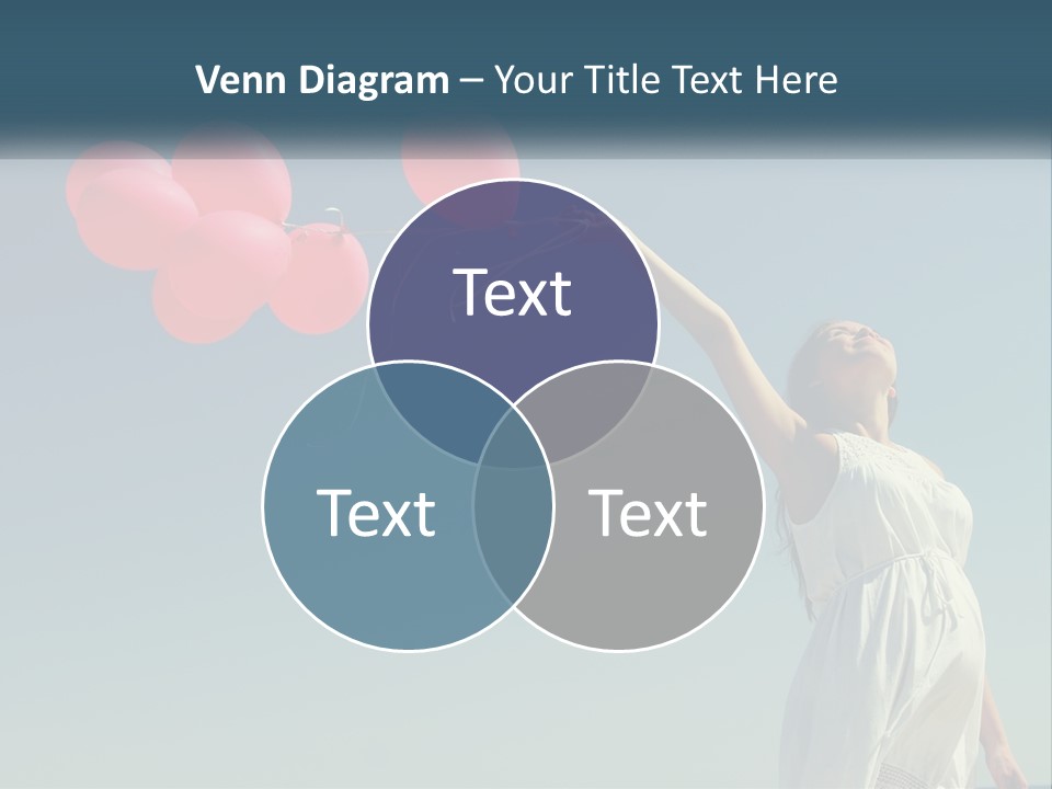 A Woman Holding A Bunch Of Red Balloons PowerPoint Template