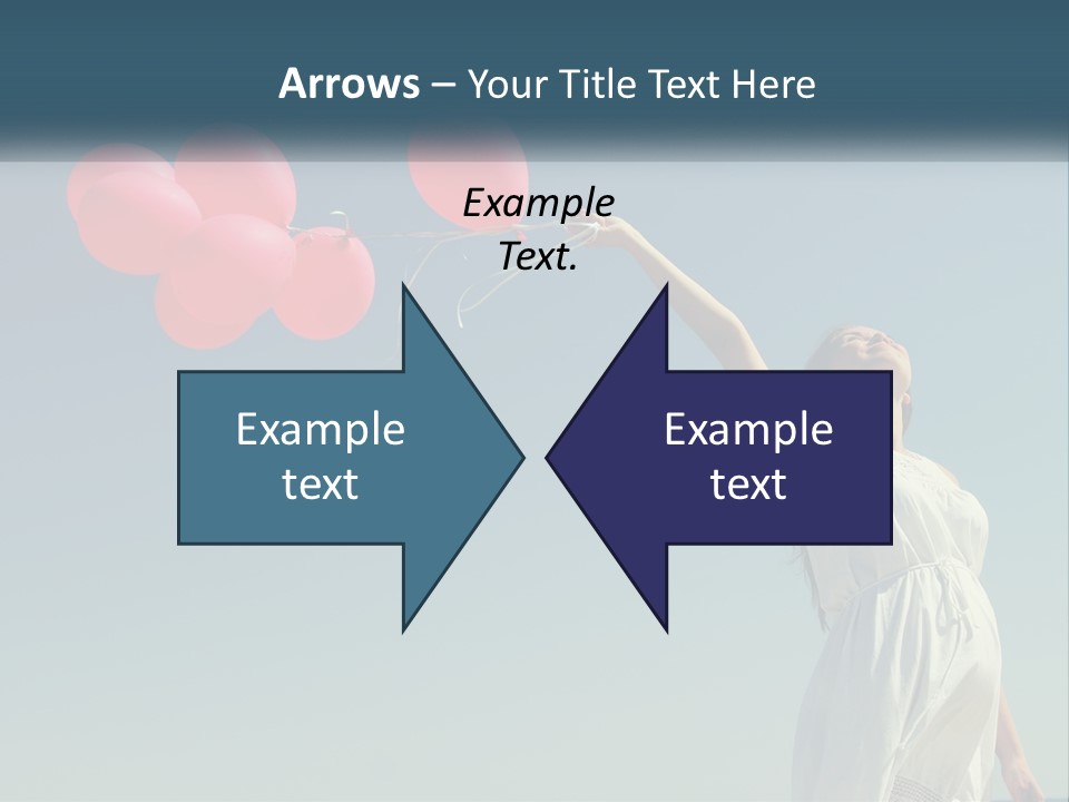 A Woman Holding A Bunch Of Red Balloons PowerPoint Template