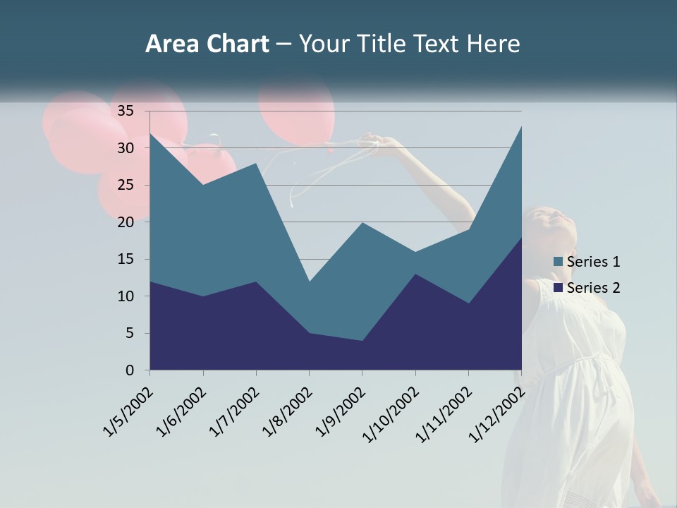 A Woman Holding A Bunch Of Red Balloons PowerPoint Template