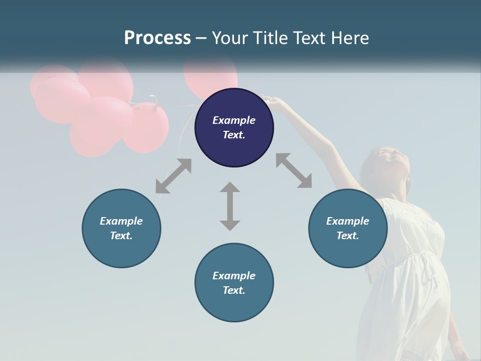 A Woman Holding A Bunch Of Red Balloons PowerPoint Template