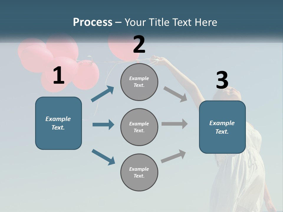 A Woman Holding A Bunch Of Red Balloons PowerPoint Template