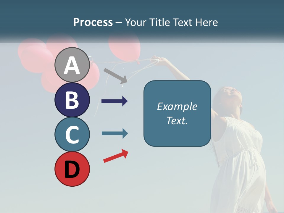 A Woman Holding A Bunch Of Red Balloons PowerPoint Template