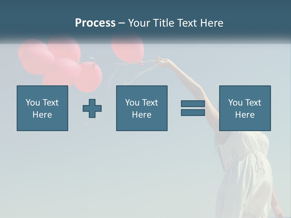 A Woman Holding A Bunch Of Red Balloons PowerPoint Template