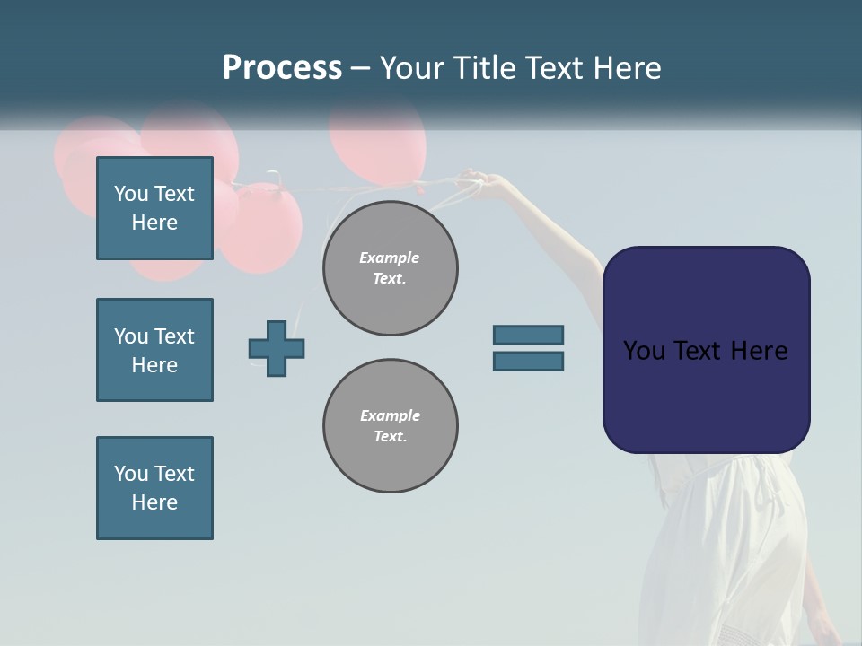 A Woman Holding A Bunch Of Red Balloons PowerPoint Template