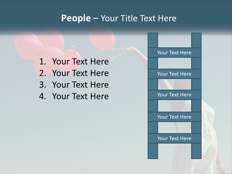 A Woman Holding A Bunch Of Red Balloons PowerPoint Template