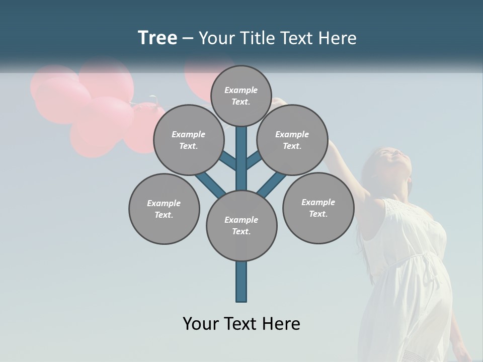 A Woman Holding A Bunch Of Red Balloons PowerPoint Template