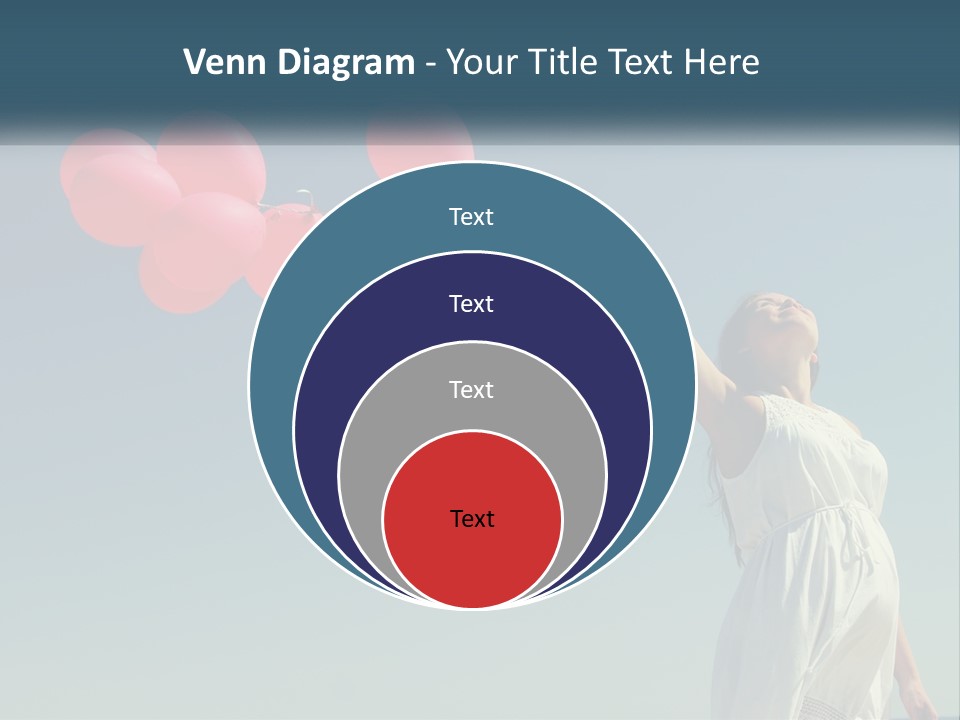 A Woman Holding A Bunch Of Red Balloons PowerPoint Template