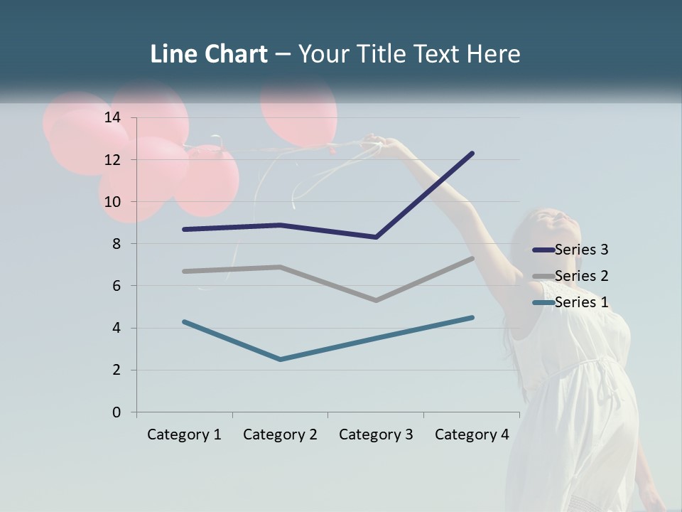 A Woman Holding A Bunch Of Red Balloons PowerPoint Template