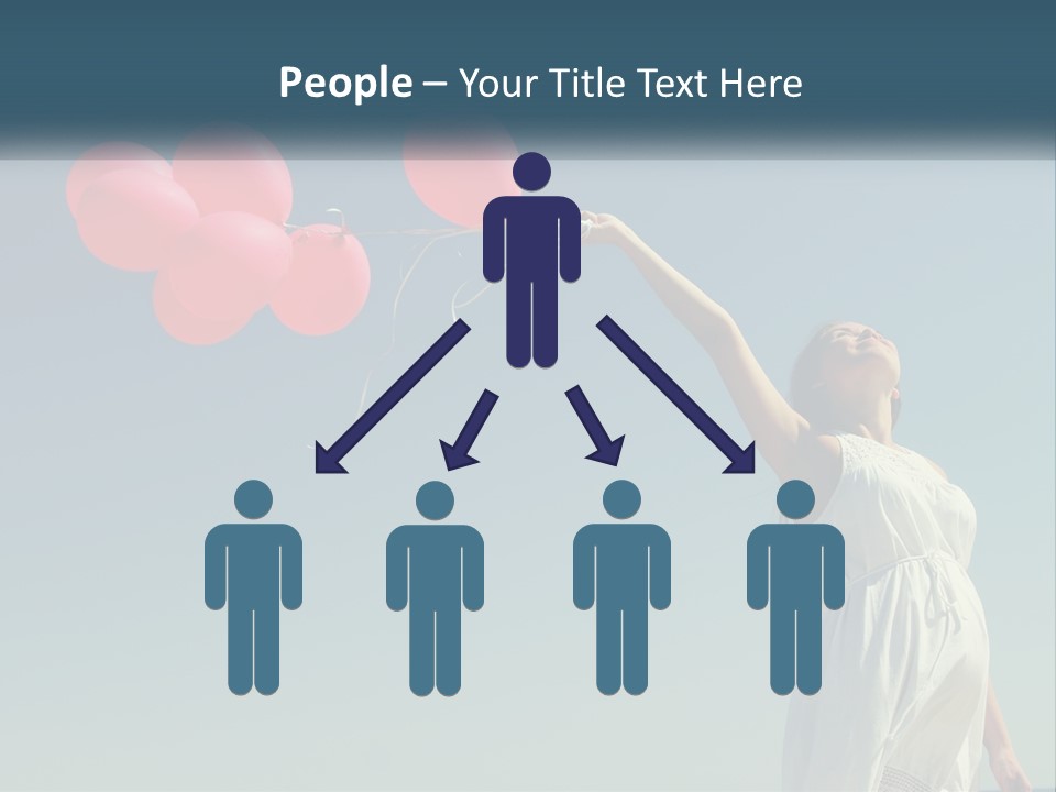 A Woman Holding A Bunch Of Red Balloons PowerPoint Template