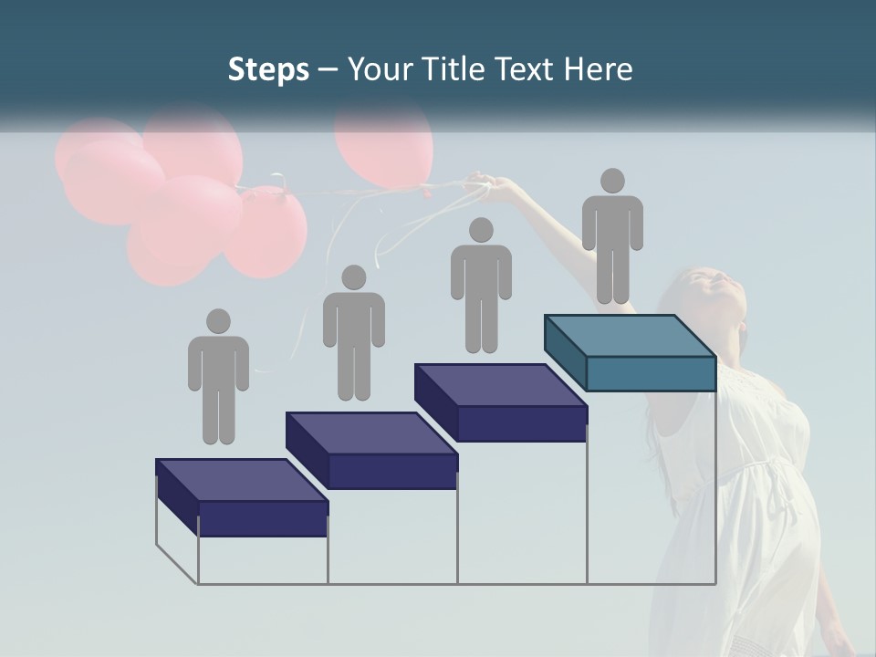 A Woman Holding A Bunch Of Red Balloons PowerPoint Template