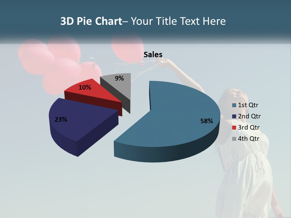 A Woman Holding A Bunch Of Red Balloons PowerPoint Template