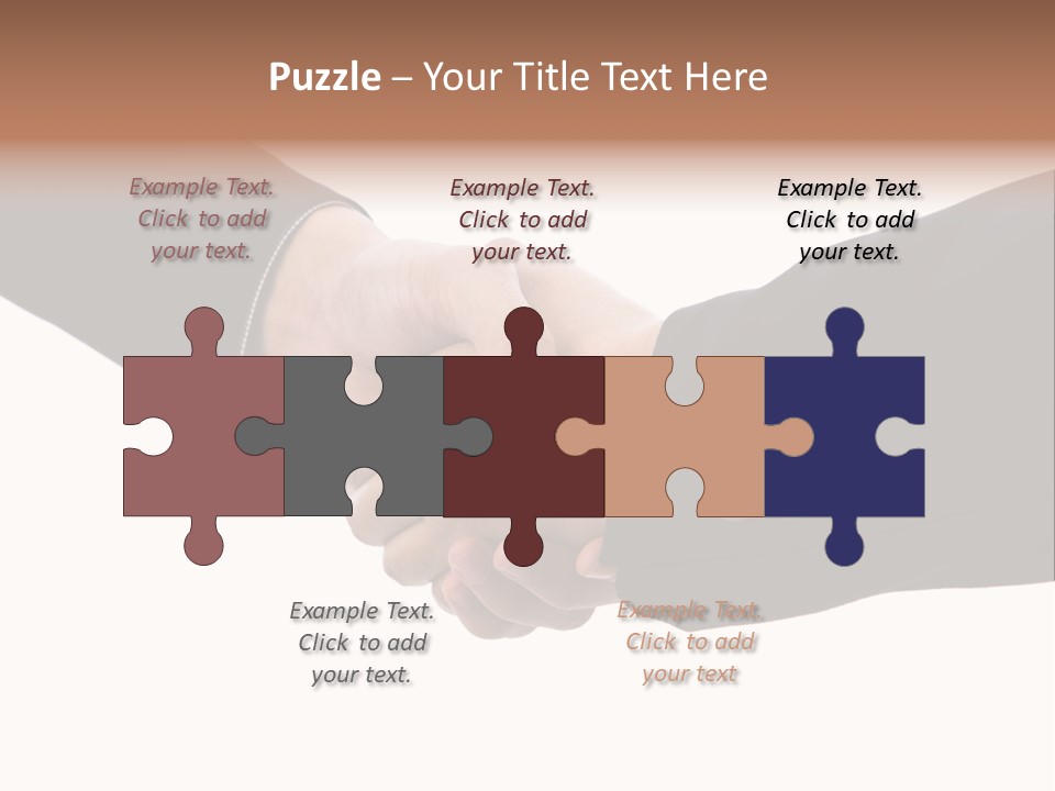 Two People Shaking Hands Over A White Background PowerPoint Template