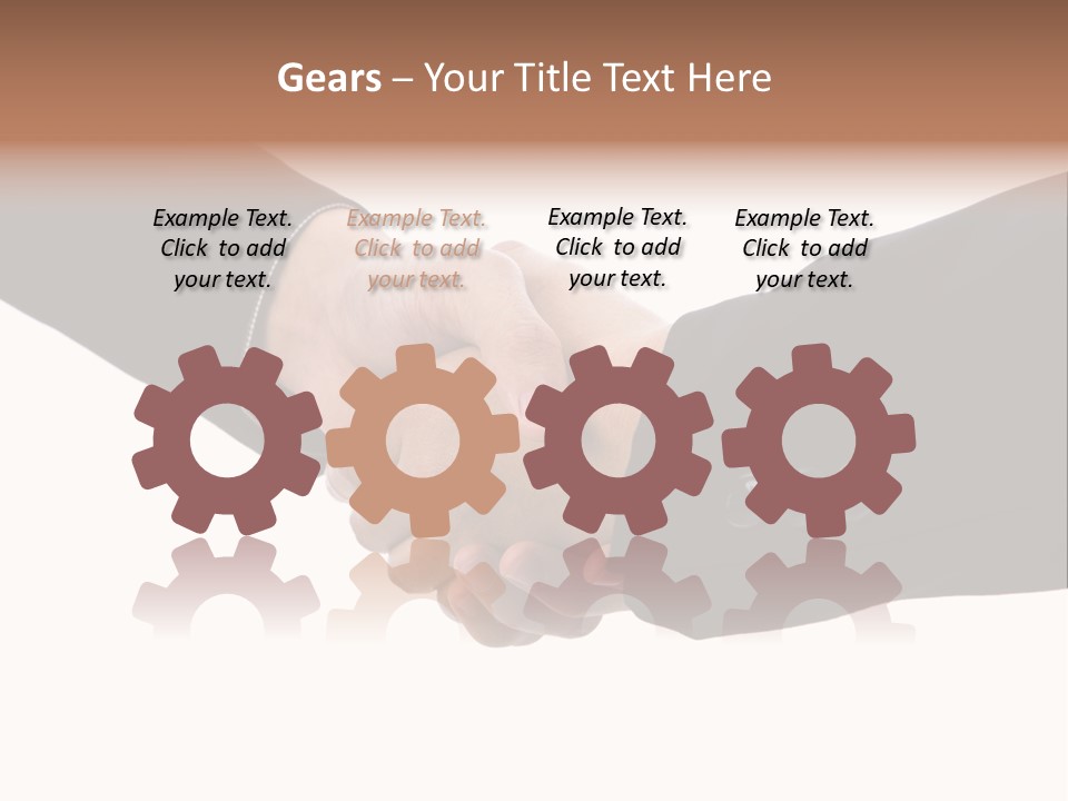 Two People Shaking Hands Over A White Background PowerPoint Template