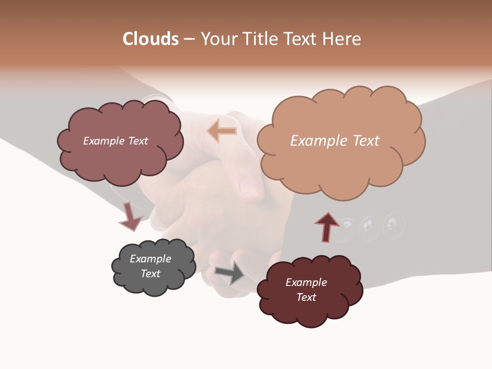Two People Shaking Hands Over A White Background PowerPoint Template