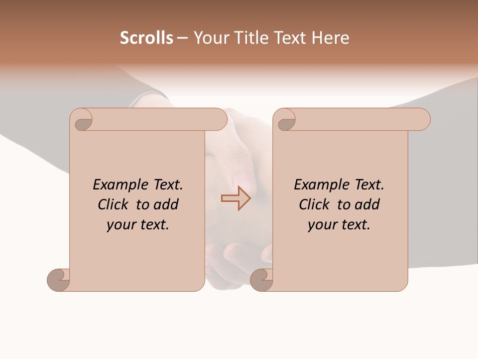 Two People Shaking Hands Over A White Background PowerPoint Template