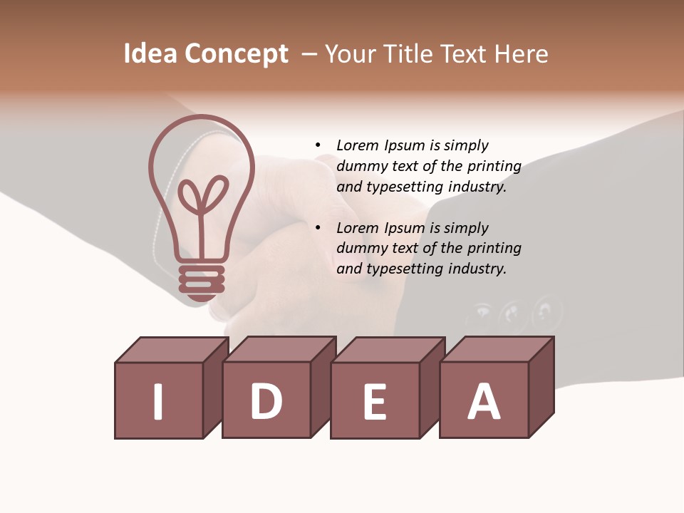 Two People Shaking Hands Over A White Background PowerPoint Template