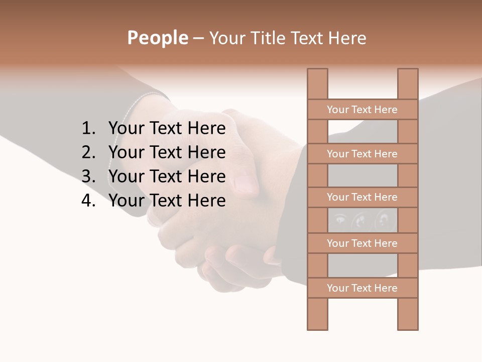 Two People Shaking Hands Over A White Background PowerPoint Template