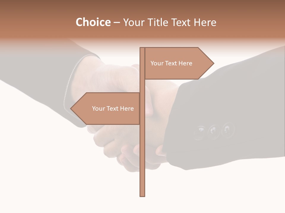 Two People Shaking Hands Over A White Background PowerPoint Template