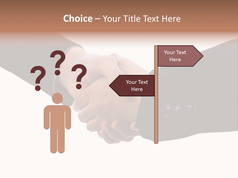 Two People Shaking Hands Over A White Background PowerPoint Template