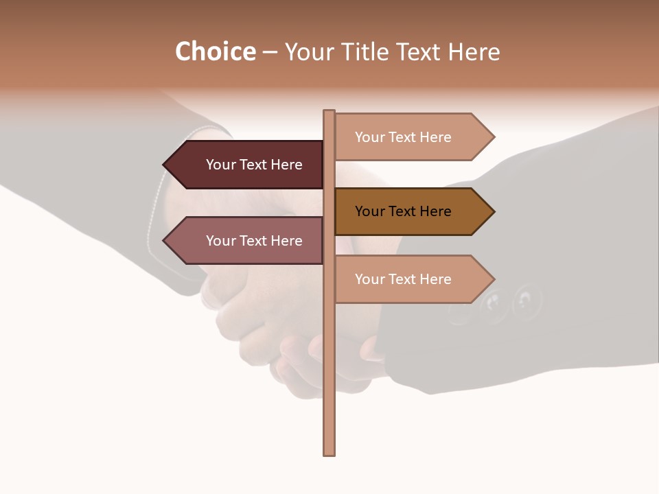 Two People Shaking Hands Over A White Background PowerPoint Template