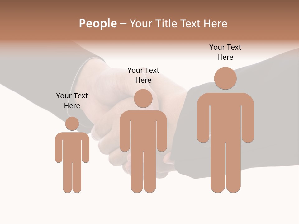 Two People Shaking Hands Over A White Background PowerPoint Template