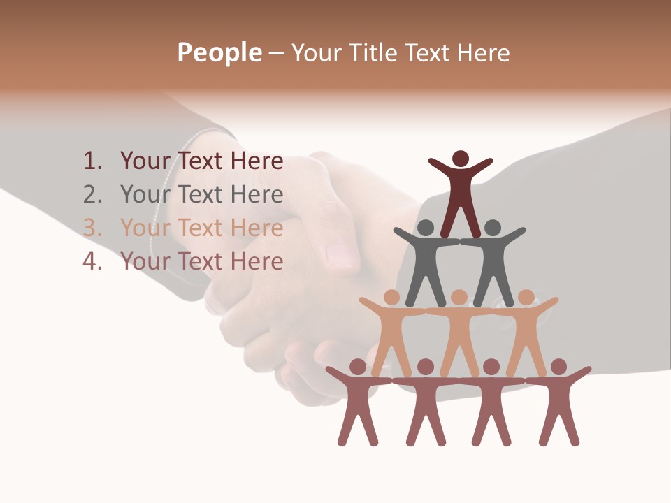 Two People Shaking Hands Over A White Background PowerPoint Template