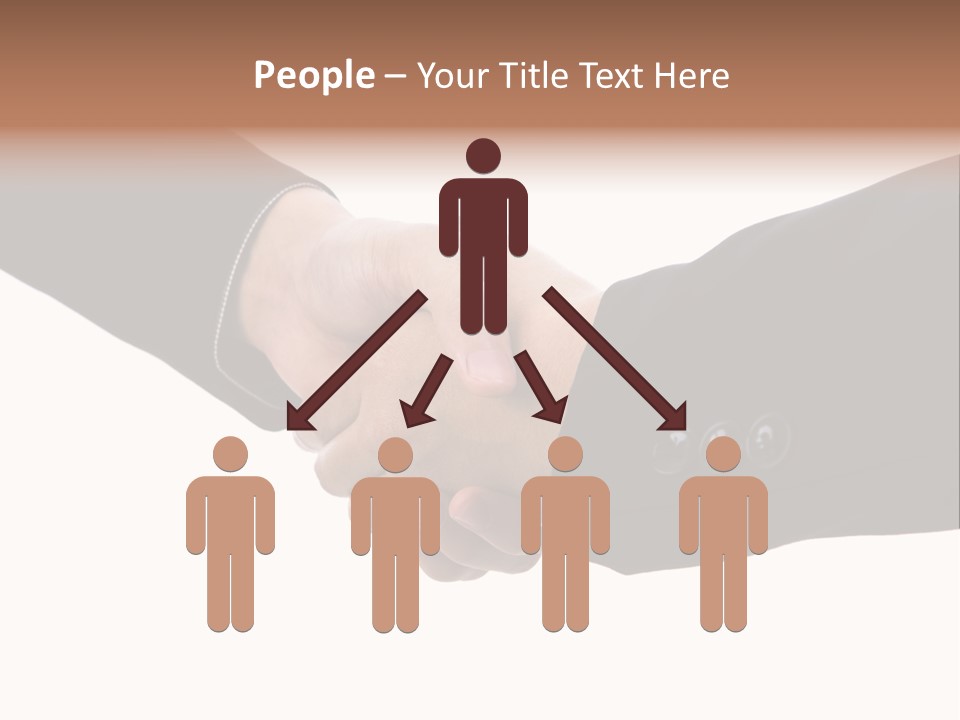 Two People Shaking Hands Over A White Background PowerPoint Template