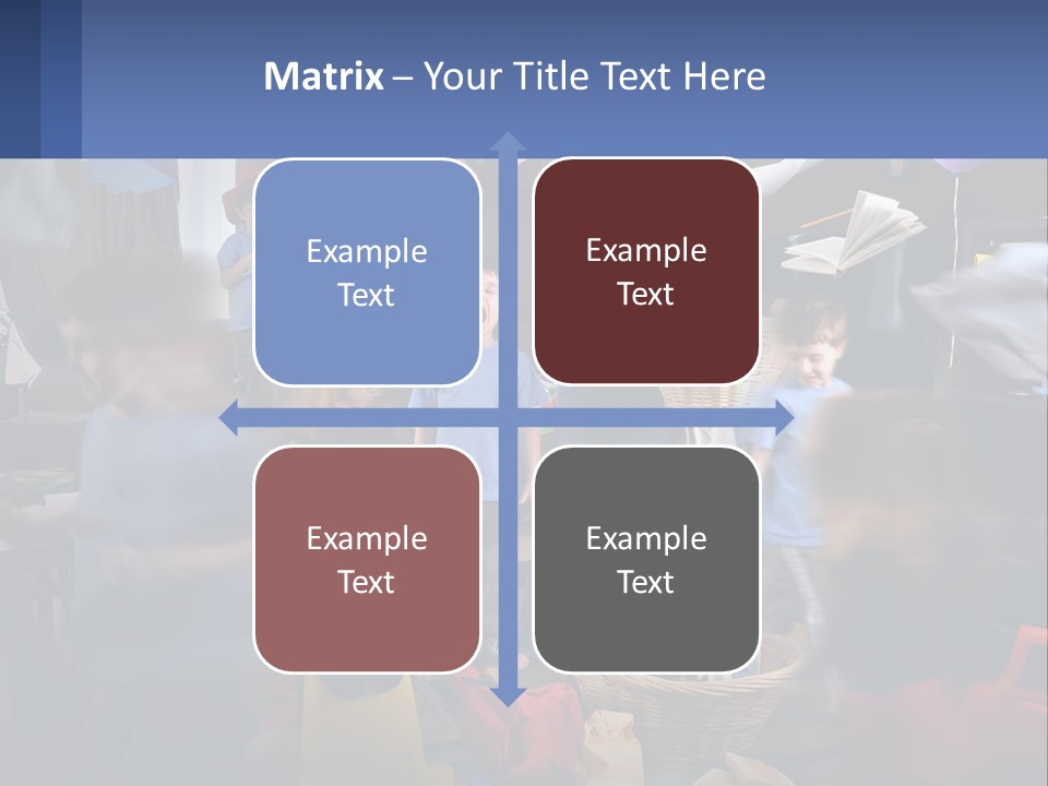 A Group Of Children In A Room With Balloons PowerPoint Template