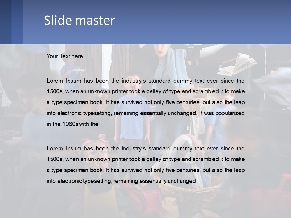 A Group Of Children In A Room With Balloons PowerPoint Template