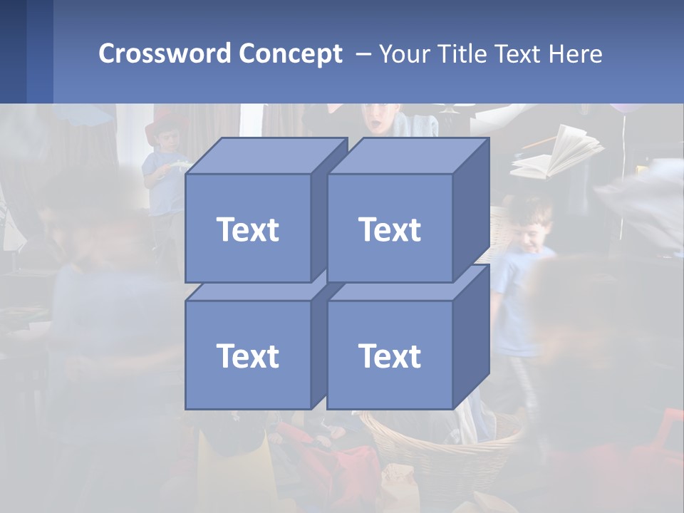 A Group Of Children In A Room With Balloons PowerPoint Template