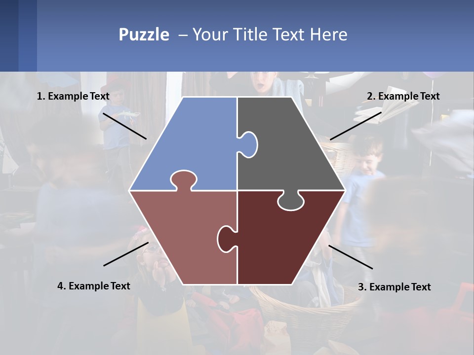 A Group Of Children In A Room With Balloons PowerPoint Template