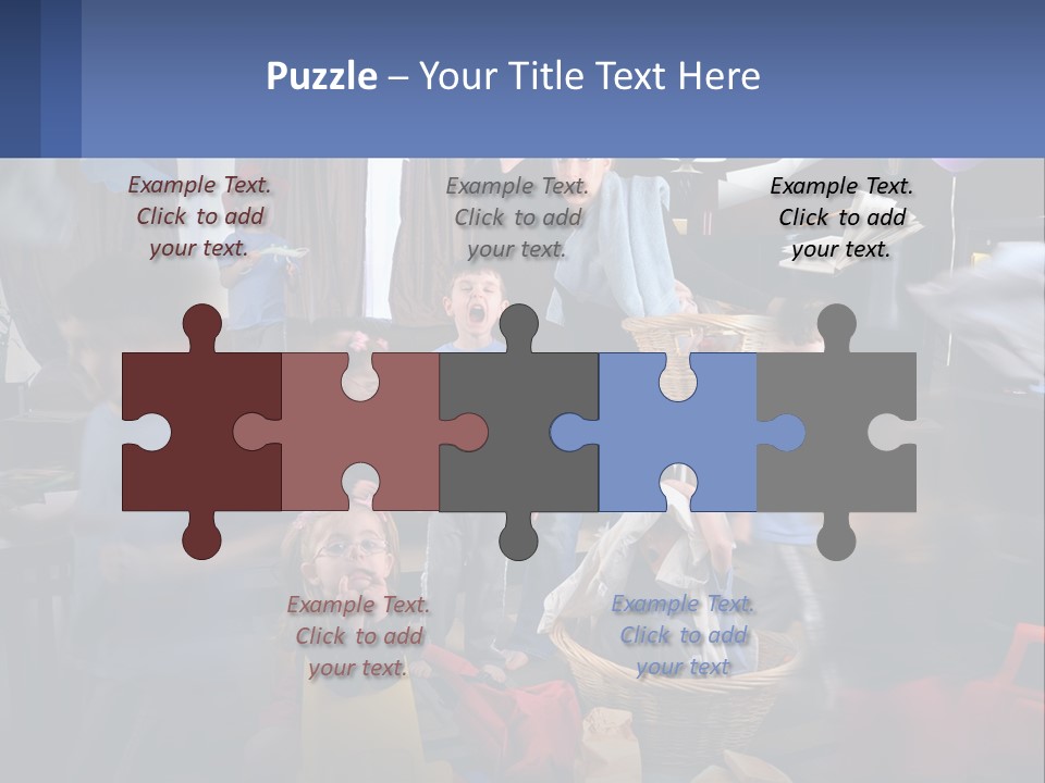 A Group Of Children In A Room With Balloons PowerPoint Template