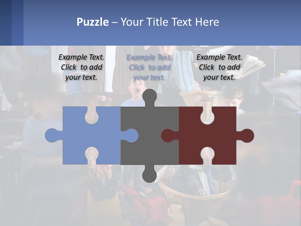 A Group Of Children In A Room With Balloons PowerPoint Template