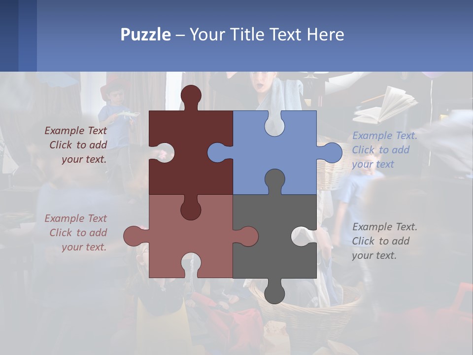 A Group Of Children In A Room With Balloons PowerPoint Template