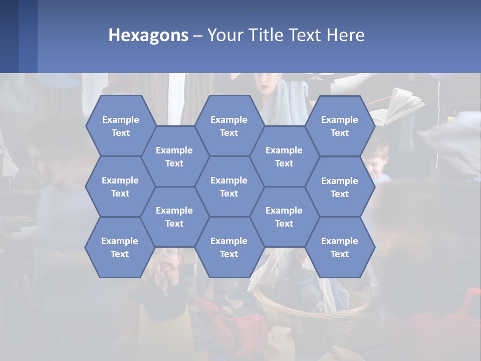 A Group Of Children In A Room With Balloons PowerPoint Template