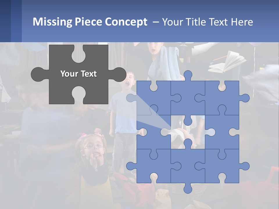 A Group Of Children In A Room With Balloons PowerPoint Template