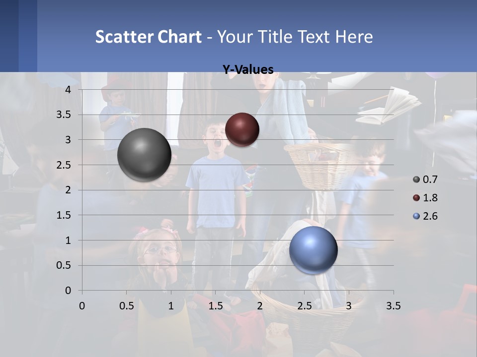 A Group Of Children In A Room With Balloons PowerPoint Template