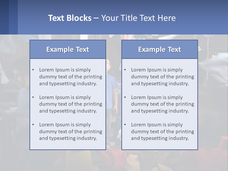 A Group Of Children In A Room With Balloons PowerPoint Template