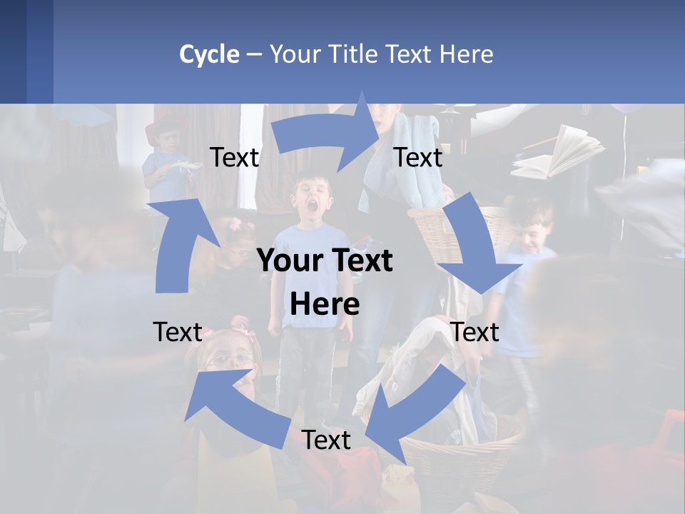 A Group Of Children In A Room With Balloons PowerPoint Template