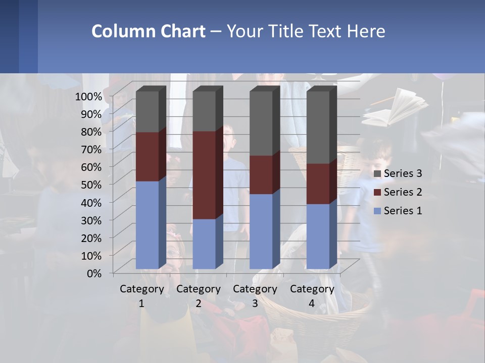 A Group Of Children In A Room With Balloons PowerPoint Template