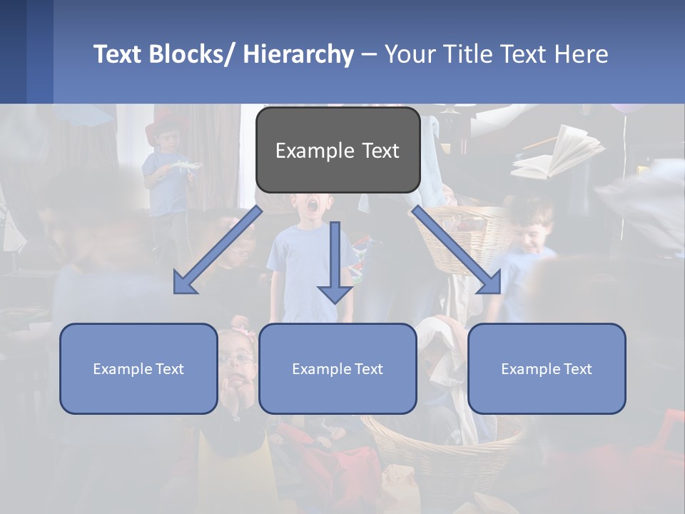 A Group Of Children In A Room With Balloons PowerPoint Template