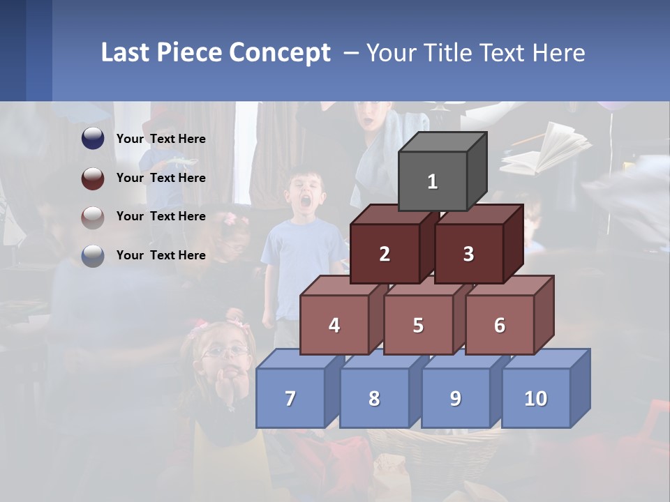 A Group Of Children In A Room With Balloons PowerPoint Template