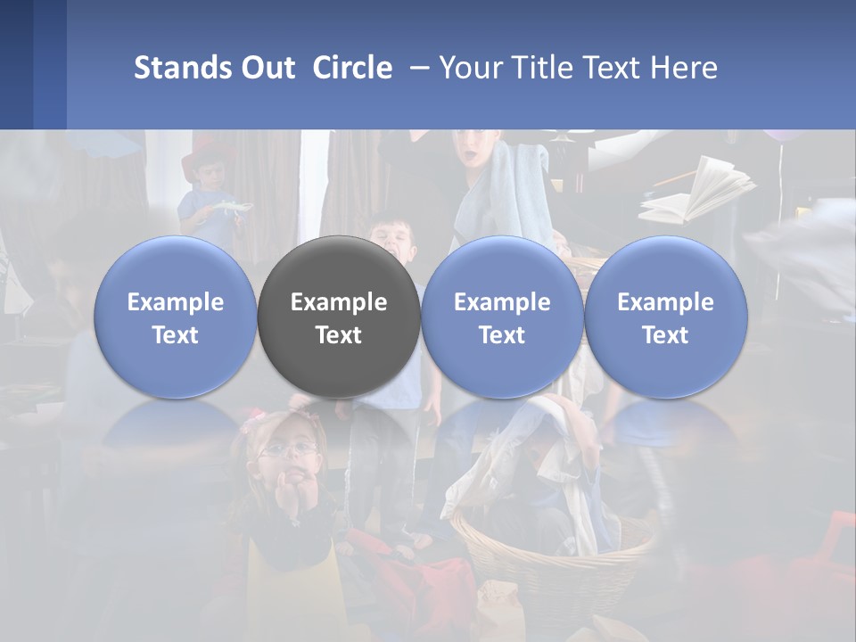 A Group Of Children In A Room With Balloons PowerPoint Template