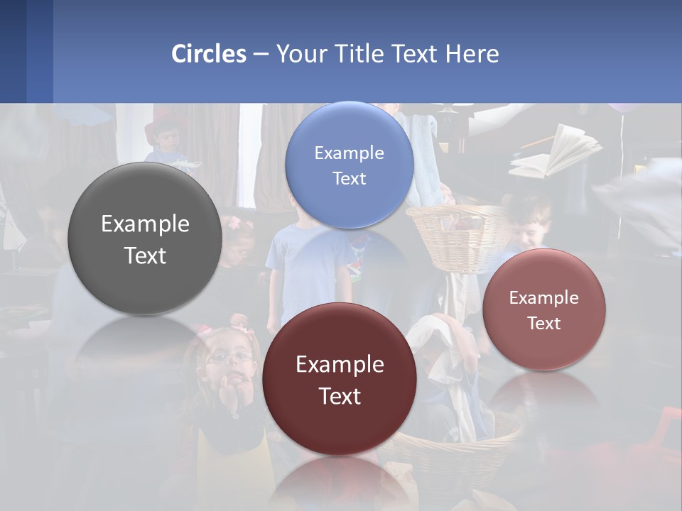 A Group Of Children In A Room With Balloons PowerPoint Template