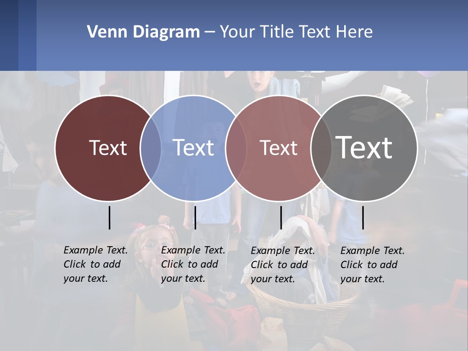 A Group Of Children In A Room With Balloons PowerPoint Template