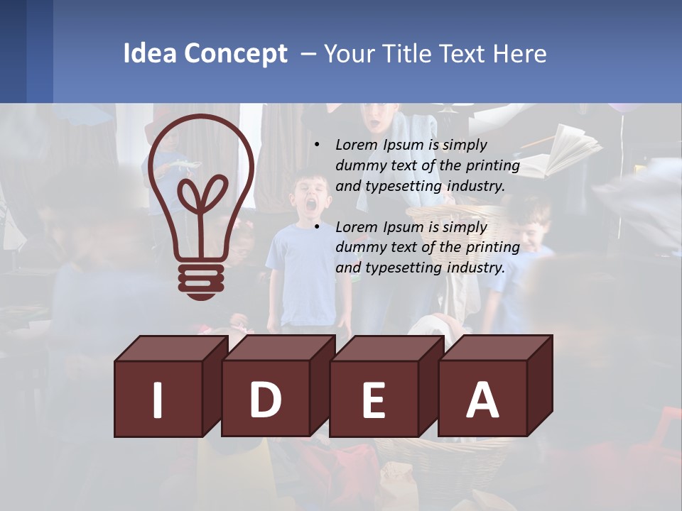 A Group Of Children In A Room With Balloons PowerPoint Template